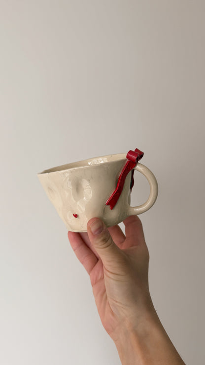 Red Bow & Hearts Mug