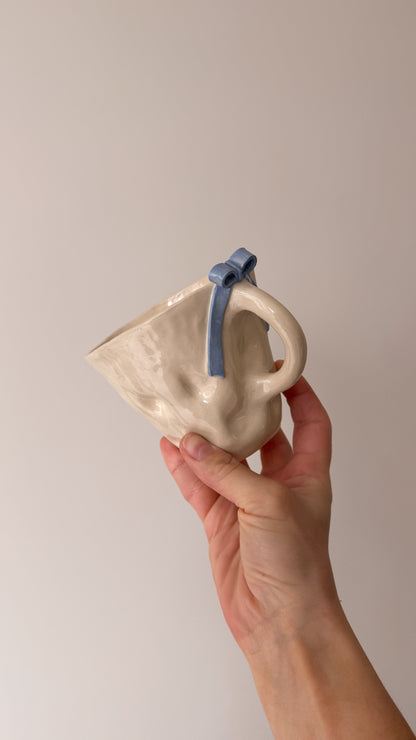 Blue Bow Latte Mug