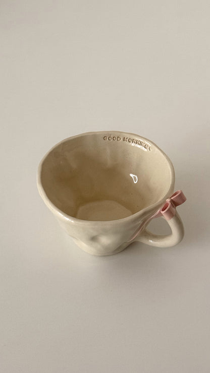 Pink Bow Mug - Good Morning