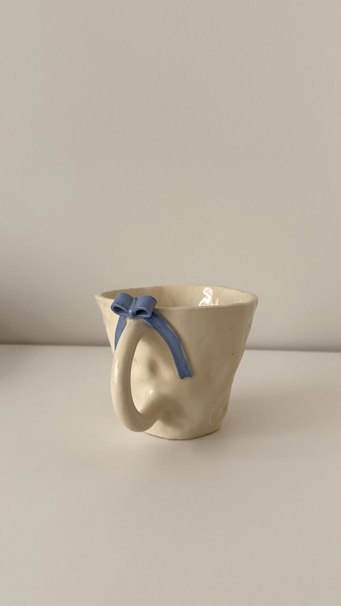 Blue Bow Latte Mug